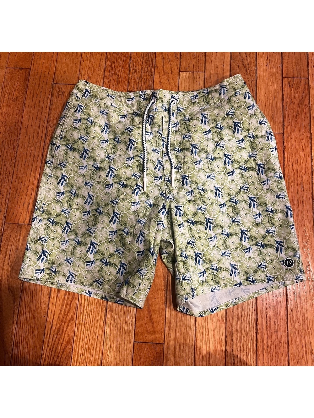 Johnnie-O Men's Lime Pattern Swim Shorts Size Small